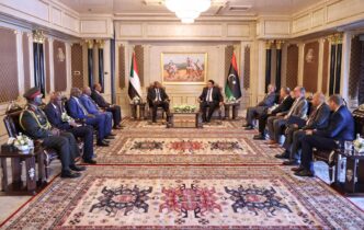 Abdel Fattah al Burhan received by Mohamed Al Menfi President of the Libyan Presidential Council on Feb 26 2024 1