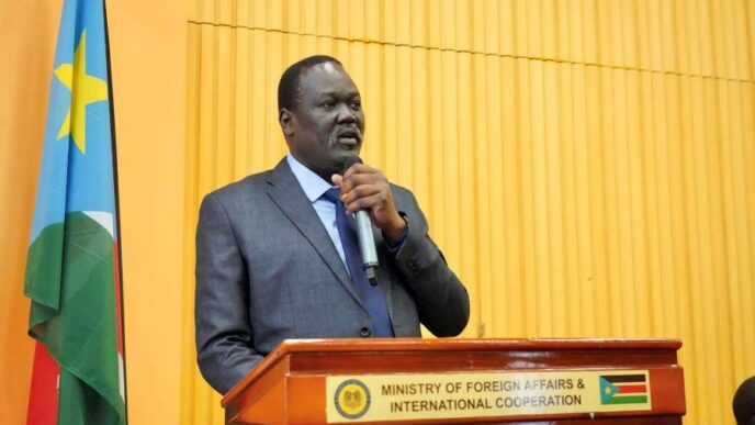 South Sudans Deputy Minister of Foreign Affairs Ramdan M Abdalah