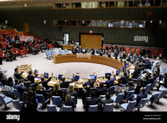 180321 united nations march 21 2018 xinhua photo taken on march 21 2018 shows the united nations security council members vote on a draft resolution extending the mandate of the panel of experts