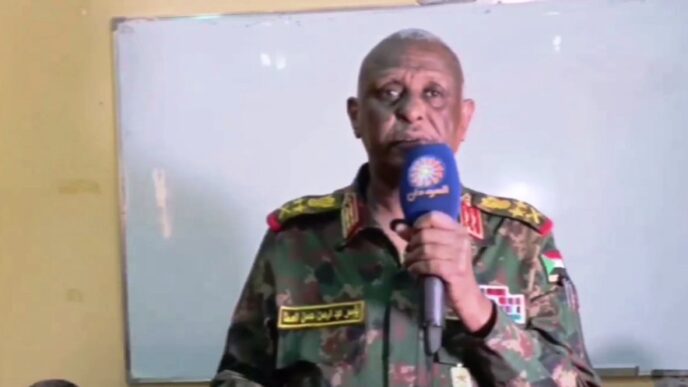 Atta speaks to the National Forces Coordination delegation in Omdurman on March 16 2024