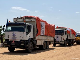 Trucks loaded with WFP food aid reach West Darfur on August 3 2023
