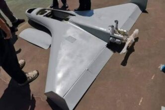 A suicide drone shot doan by the Sudanese army in Gedaref on April 9 2024