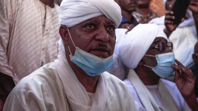 Former leader of the Janjaweed militiamen Musa Hilal was released from prison on March 11 2021. AFP photo