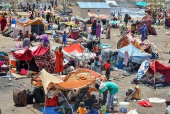 On May 1 2023 civilians who escaped the conflict ridden Sudan sought refuge at the UNHCR transit center located in Renk near the border crossing point in Renk County Upper Nile State. Reuters