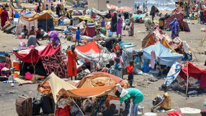 On May 1 2023 civilians who escaped the conflict ridden Sudan sought refuge at the UNHCR transit center located in Renk near the border crossing point in Renk County Upper Nile State. Reuters